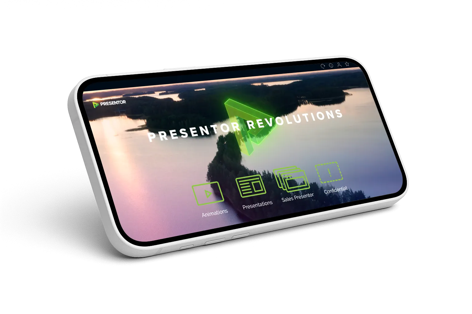 OwnPresentor sales app displayed on iPhone