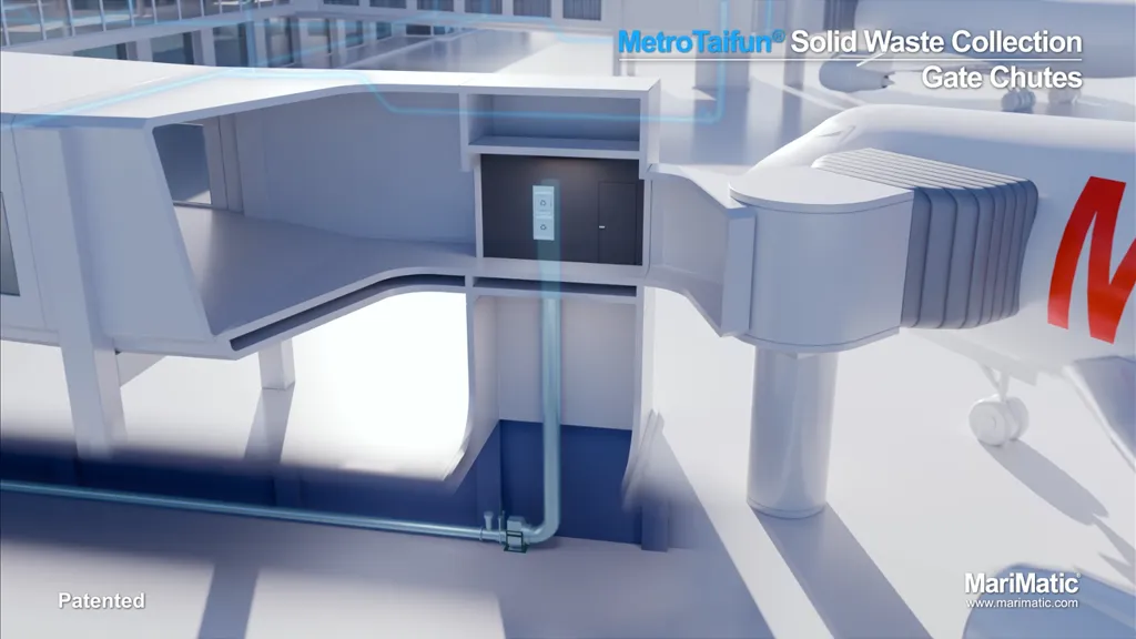 animation video production — MariMatic airport vacuum waste conveying system animation
